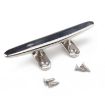 Marine Stainless Steel Flat Top Boat Cleats 4" Base with Screws - 1