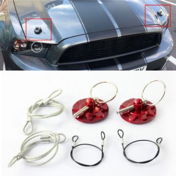 XH-6049 Car Engine Hood Lock Cover (Red) - Racing Modified Design - 1