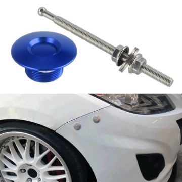 Picture of 100mm Stainless Steel Quick-pins Push Button Billet Hood Pins Lock Clip Kit (Blue)