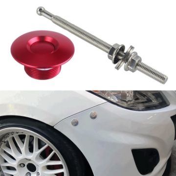 Picture of 100mm Stainless Steel Quick-pins Push Button Billet Hood Pins Lock Clip Kit (Red)