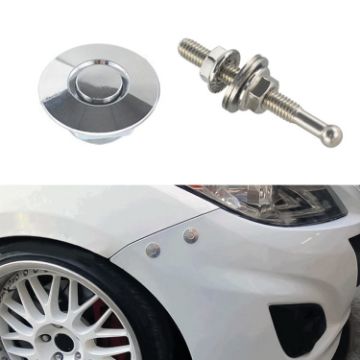 Picture of 54mm Stainless Steel Quick-pins Push Button Billet Hood Pins Lock Clip Kit (Silver)