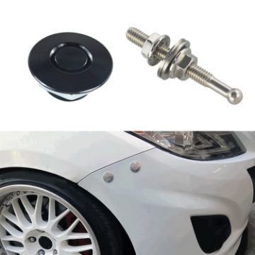 Picture of 54mm Stainless Steel Quick-pins Push Button Billet Hood Pins Lock Clip Kit (Black)