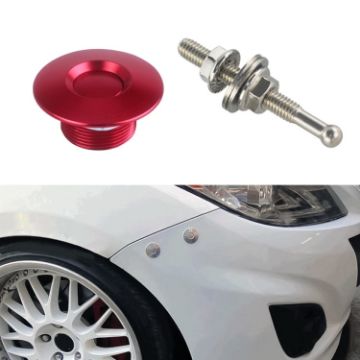 Picture of 54mm Stainless Steel Quick-pins Push Button Billet Hood Pins Lock Clip Kit (Red)