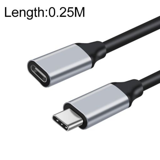 25cm USB-C Male to Female Extension Cable - 10Gbps Data Transfer - 1