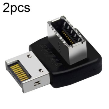 2pcs USB3.1 Type-E 90 Degrees Elbow Front Type-C Adapter - 1