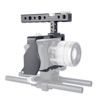 YELANGU C6 Camera Video Cage Handle Stabilizer for Sony A6000 - Black - 1