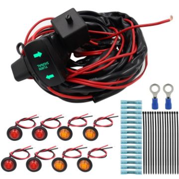 UTV/ATV Car Turn Signal Light Toggle Switch Kit - Vertical Green - 1