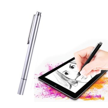 AT-21 Mobile Phone Touch Screen Capacitive Pen Drawing Pen Silver - 1