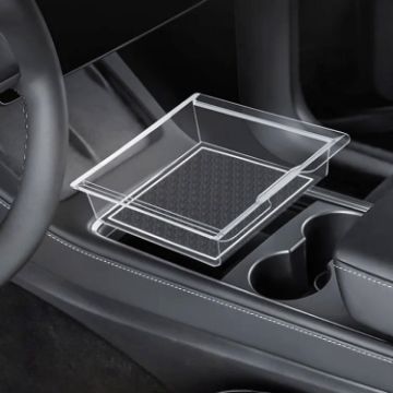 Tesla Model Y/3 Central Control Storage Box - Front PVC Transparent - 1