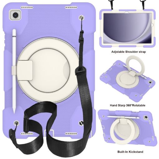 Samsung Galaxy Tab A9+ 11 2023 Silicone Hybrid PC Tablet Case - Purple - 1