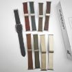 Picture of For Apple Watch Series 8 41mm Rhombus Pattern Magnetic Folding Buckle Leather Watch Band (Creamy White)