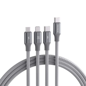 ROMOSS CB263N 1.5m PD20W Car Mobile Phone 3 In 1 TYPE-C Fast Charging Data Cable - 1