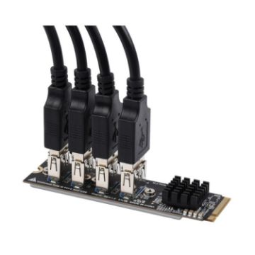 Waveshare 23316 M.2 to PCIe 4-Ch Expander - PCIe X1 to X16 - 1