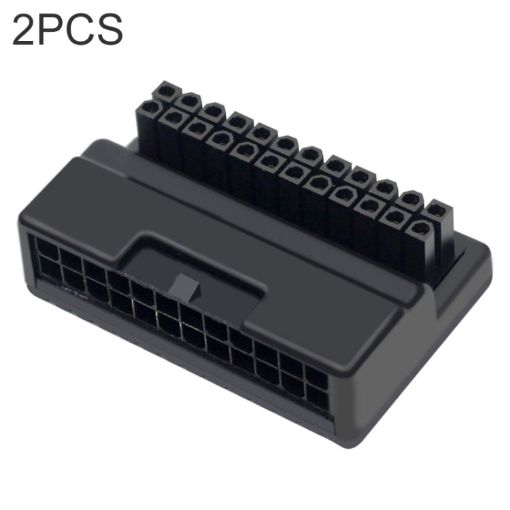2 PCS ATX 24Pin 90 Degree Power Plug Adapter - Set of 2 - 1