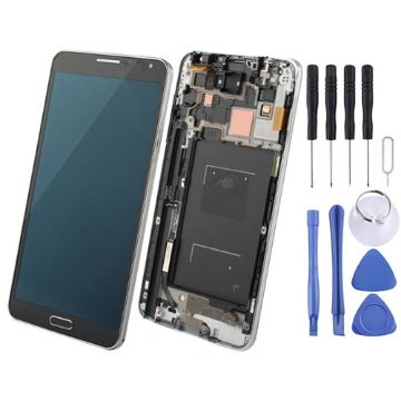 LCD Display + Touch Panel w/ Frame for Galaxy Note III/N9006 - Black - 1