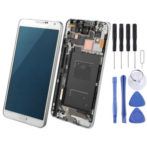 LCD Display + Touch Panel with Frame for Galaxy Note III/N9006 (White) - 1