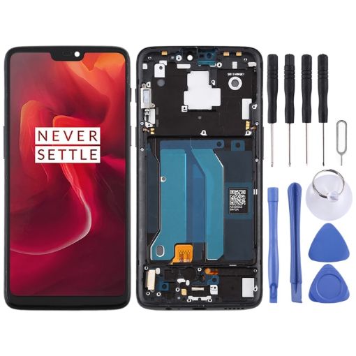 OnePlus 6 A6000 LCD Screen & Digitizer Assembly with Frame - Black - 1