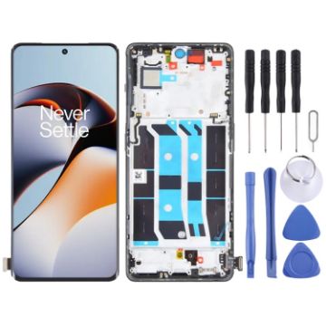 OnePlus Ace 2 PHK110 LCD Screen Digitizer Full Assembly with Frame - Black - 1