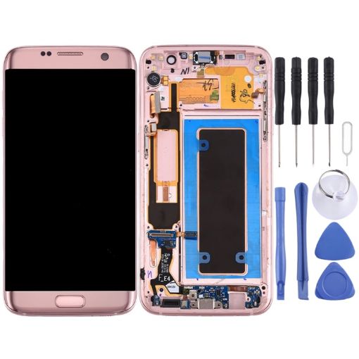 LCD Screen Digitizer Assembly for Galaxy S7 Edge (Pink) - 1