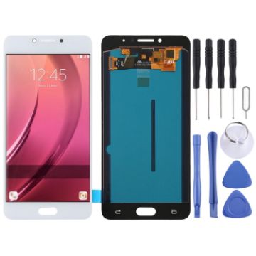 OLED LCD Screen for Galaxy C7 Pro/C7010 with Digitizer - White - 1