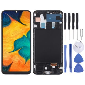 Samsung Galaxy A30 SM-A305 AMOLED LCD Screen Digitizer Assembly (Black) - 1