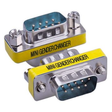 RS232 DB9 Male to Male Adapter Converter - White - 1