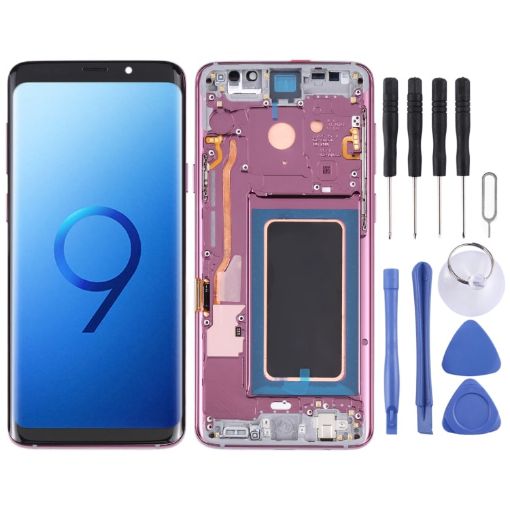 Samsung Galaxy S9+ Super AMOLED LCD Screen with Frame (Purple) - 1