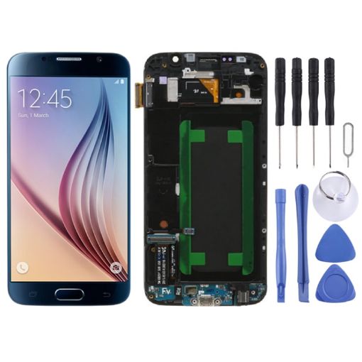 Samsung Galaxy S6 SM-G920F LCD Screen Assembly with Frame (Blue) - 1