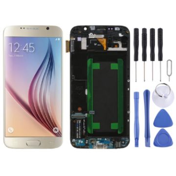 Samsung Galaxy S6 SM-G920F LCD Screen Assembly with Frame (Gold) - 1