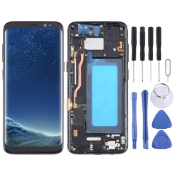 Samsung Galaxy S8 SM-G950 TFT LCD Screen Digitizer Full Assembly with Frame - Black - 1