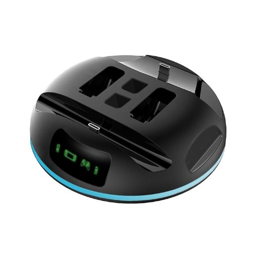 Colorful Lights Handle Charger for Nintendo Switch Lite - Black - 1