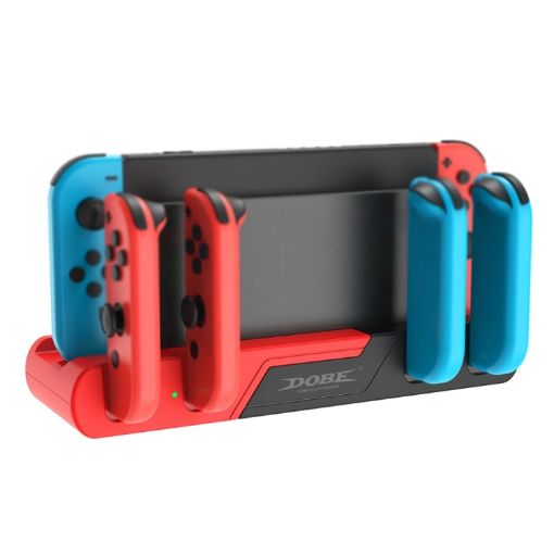 DOBE TNS-0122 Gamepad Charging Dock for Switch OLED - Red Black - 1