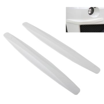 Universal Car Carbon Fiber Bumper Guard Protector (White) - 1