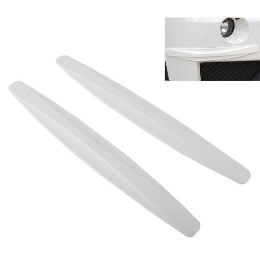 Universal Car Carbon Fiber Bumper Guard Protector (White) - 1
