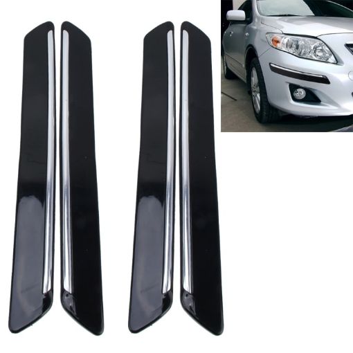 Universal Car Bumper Guard Protector Strip Sticker - Set of 4 (Black) - 1