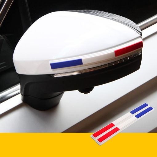 Car Rearview Mirror Door Side Decoration Rubber Strips (France White) - 1