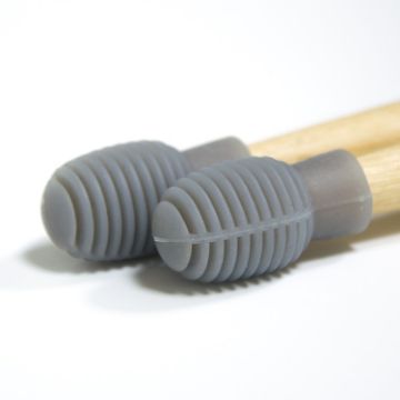 4 PCS Drum Sticks Silicone Head Drum Cover - Gray - 1