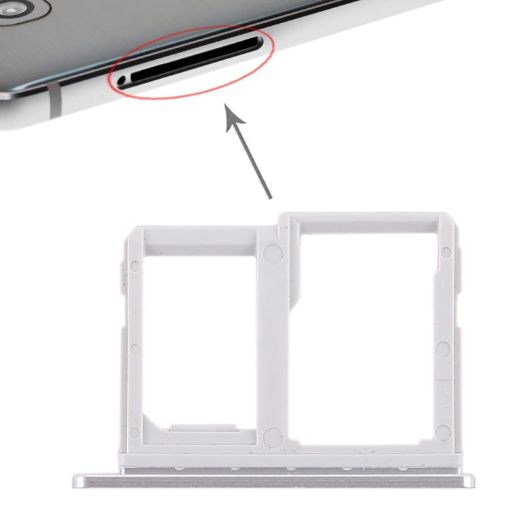 LG Q6/M700/M700N/G6 Mini Silver SIM Card Tray + Micro SD Card Tray - 1