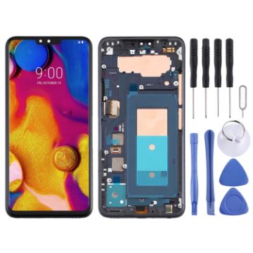 LG V40 ThinQ LCD Screen Digitizer Assembly with Frame - Black - 1