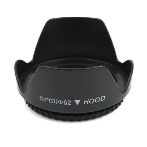 62mm Lens Hood for Cameras - Screw Mount - Black - 1