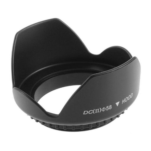 58mm Lens Hood for Cameras - Screw Mount, Black - 1