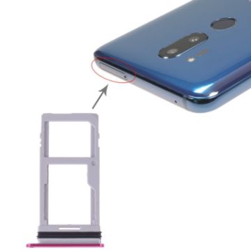 LG G7 ThinQ G710 SIM Card Tray + Micro SD Card Tray (Purplish Red) - 1