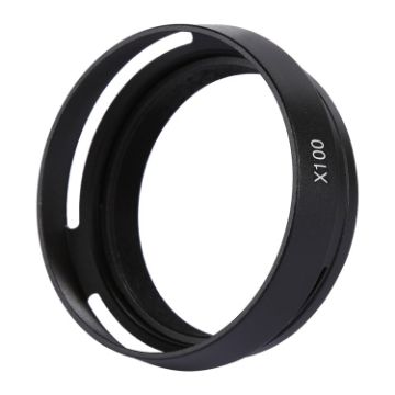 49mm Metal Vented Lens Hood for Fujifilm X100 - Black - 1