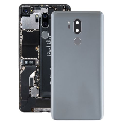 Battery Back Cover with Camera Lens & Fingerprint Sensor for LG G7 ThinQ Silver - 1