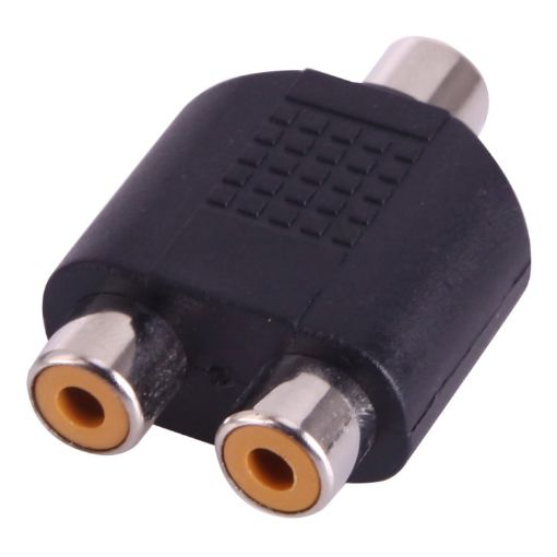 RCA Female to 2 RCA Female Adapter - Black - 1
