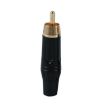 Copper Soldered RCA Male AV Plug w/ Lotus Connector (Black) - 1