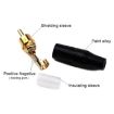 Copper Soldered RCA Male AV Plug w/ Lotus Connector (Black) - 3