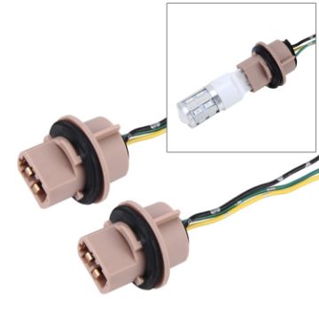 2 PCS 7443 Car Auto LED Bulb Socket Holder - No Light - 1