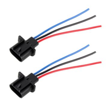 H13 Bulb Holder Base Male Socket with Wire - 1 Pair - 1