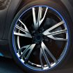 Blue Car Wheel Hub TRIM Mouldings - Scratchproof & Flexible - 4